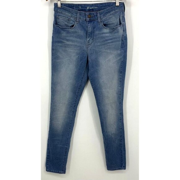 Levis Women Jeans Size 27 Blue Denim Light Washed High Rise Stretch Skinny Fit - Picture 1 of 7